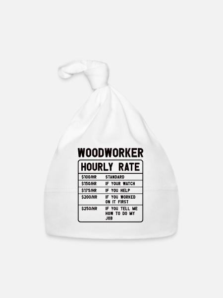 Wood Chainsaw Lumberjack Woodworker Climbing - Organic Baby Cap - white - Front
