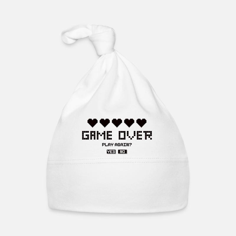 Game Over Retro Lettering Organic Baby Cap