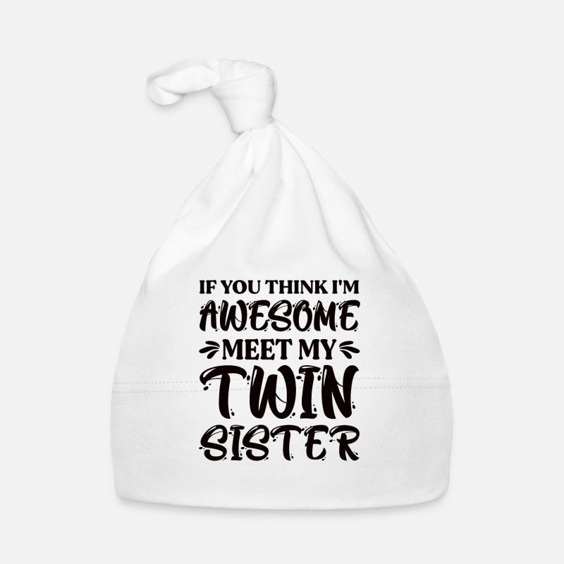 Gemini Twin Sister Siblings Organic Baby Cap
