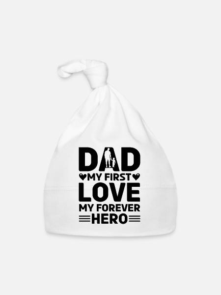 Welt bester Papa Vater Paare Paar Eltern Dad daddy - Baby Bio-Mütze - Weiß - Vorne