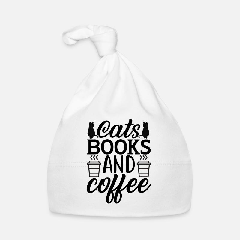 cat books coffee Organic Baby Cap