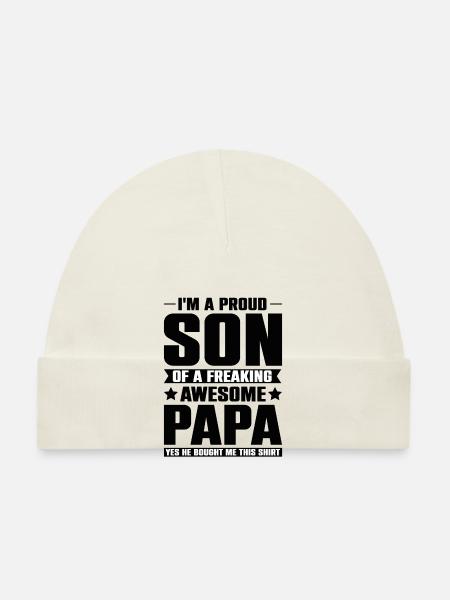 Père & Fils Meilleurs Amis pour la Vie - Père Fils - Bonnet bio Bébé - blanc - Devant