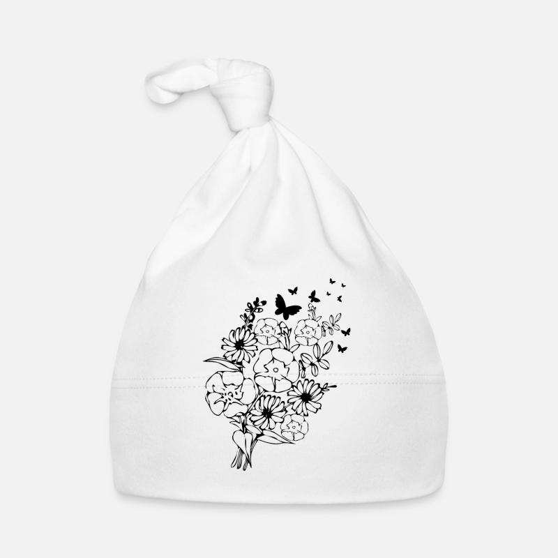 Fleurs roses Roses fleurs tropicales Bonnet bio Bébé