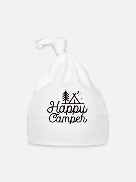 Randonnée Camping Dictons en plein air Camper Wanderer - Bonnet bio Bébé - blanc - Devant