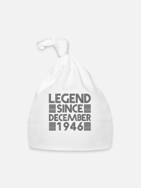 Legenden Geburtstag Dezember 1946 geboren Geschenk - Baby Bio-Mütze - Weiß - Vorne