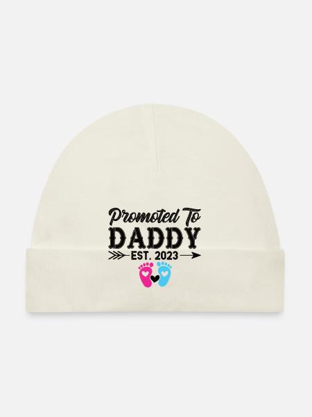 Vater 2023 - Papa 2023 - Papa werden Schwanger - Baby Bio-Mütze - Weiß - Vorne