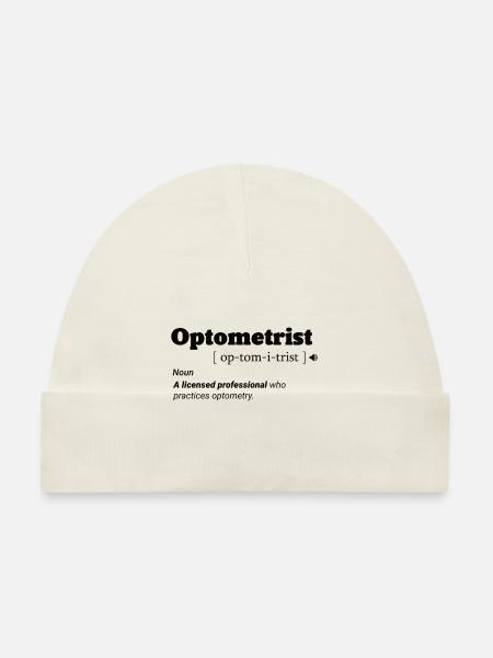 Augenoptiker Optometrist Optiker Augenarzt Kaffee - Baby Bio-Mütze - Weiß - Vorne