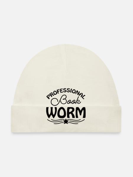 Read books Bookworm - Organic Baby Cap - white - Front