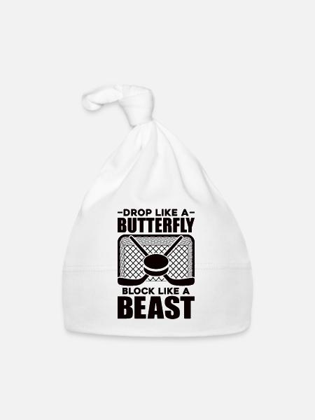 Eishockey Verein Team Sport Geschenk - Baby Bio-Mütze - Weiß - Vorne