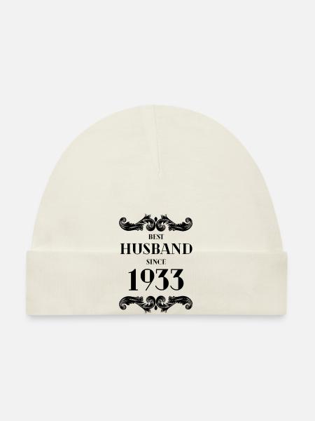 Bester Ehemann seit 1933 Hochzeitstag - Baby Bio-Mütze - Weiß - Vorne