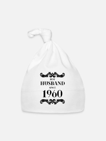 Meilleur mari depuis l’anniversaire de mariage de 1960 - Bonnet bio Bébé - blanc - Devant