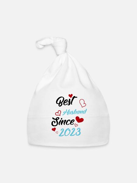 Best Husband Since 2023 Wedding - Organic Baby Cap - white - Front