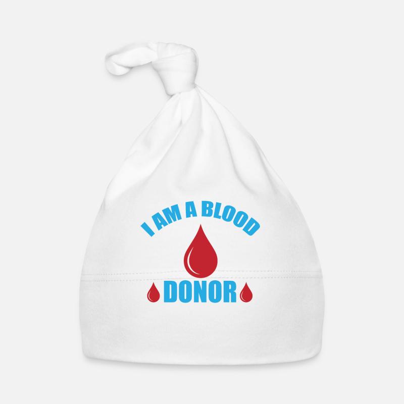Blutspende Blutspenden Blutspender - Baby Bio-Mütze - Weiß