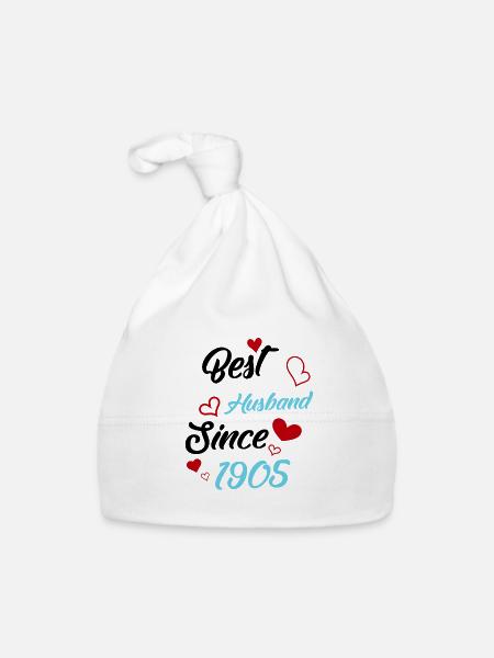 Best Husband Since 1905 Wedding - Organic Baby Cap - white - Front