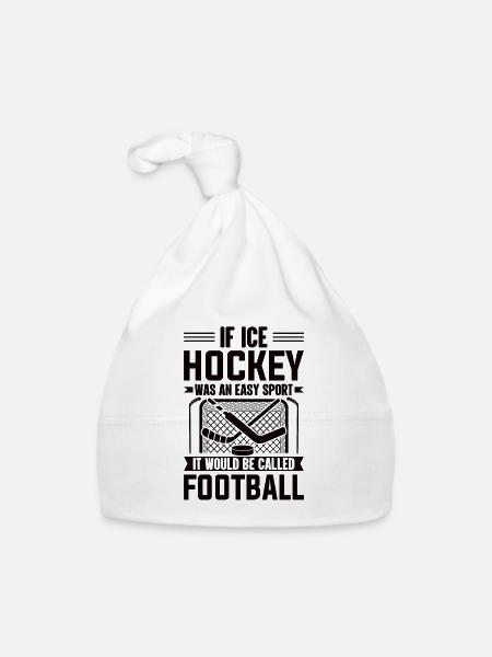 Eishockey Verein Team Sport Geschenk - Baby Bio-Mütze - Weiß - Vorne