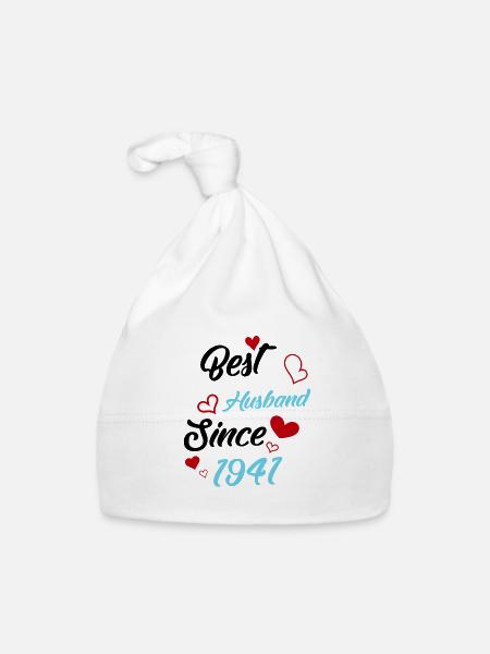 Best Husband Since 1941 Wedding - Organic Baby Cap - white - Front