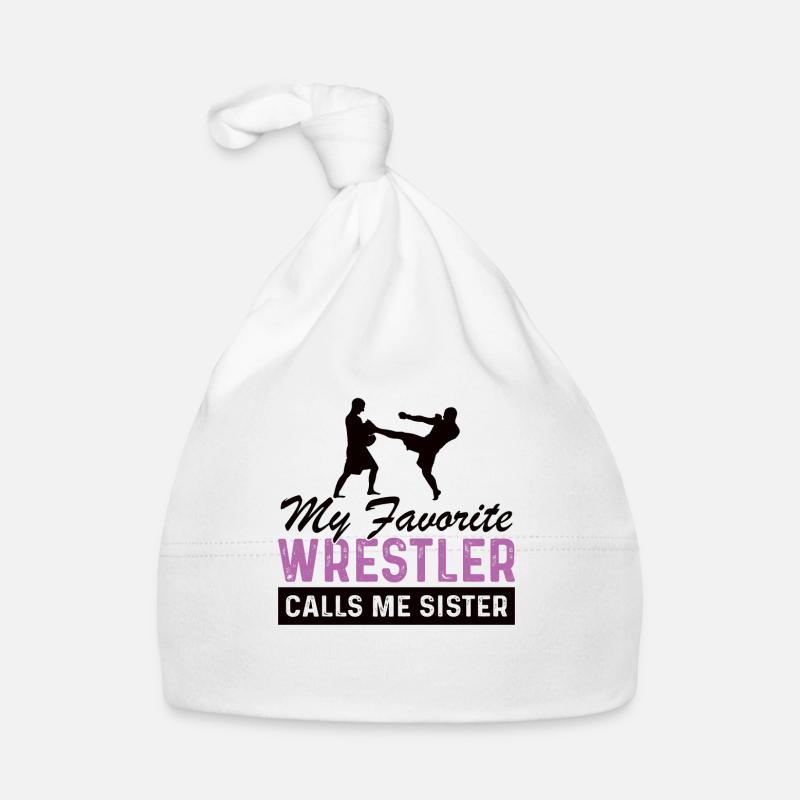 Wrestling Ringen Ringer Geschenk Schwester - Baby Bio-Mütze - Weiß
