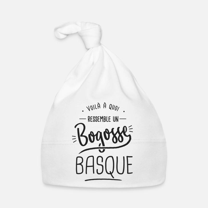 pays basque voilà un bogosse basque cadeau Basque - Bonnet bio Bébé - blanc