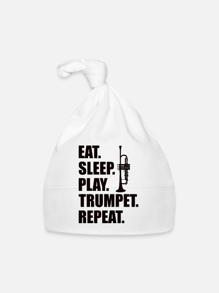 Orchestre de trompette Musicien trompettiste Cuivres Musique - Bonnet bio Bébé - blanc - Devant