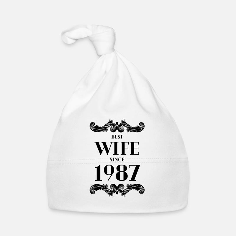 Beste Ehefrau seit 1987 Hochzeit Baby Bio-Mütze