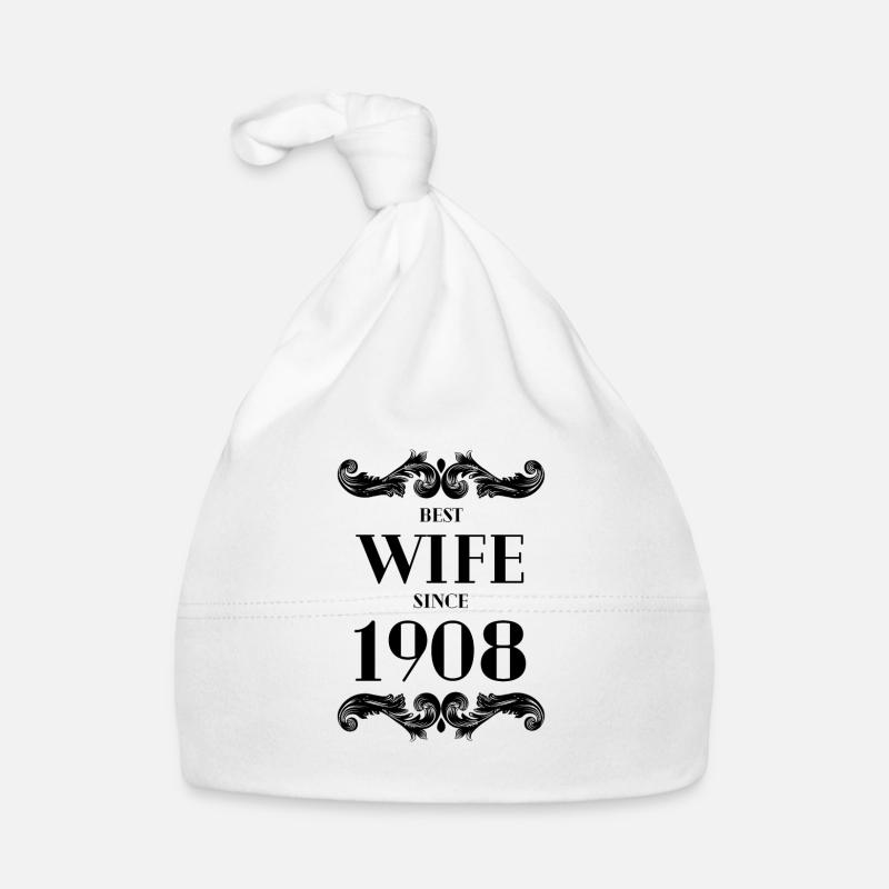 Beste Ehefrau seit 1908 Hochzeit Baby Bio-Mütze