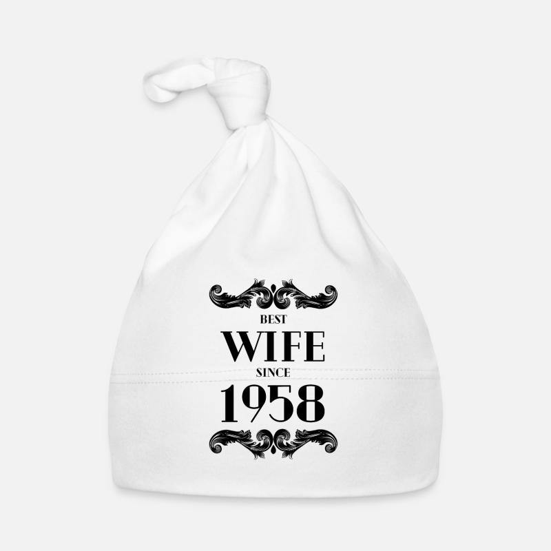 Best Wife Since 1958 Wedding Organic Baby Cap