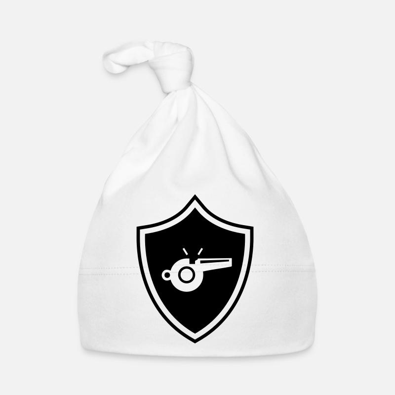 Trillerpfeife Pfeife Wappen Baby Bio-Mütze