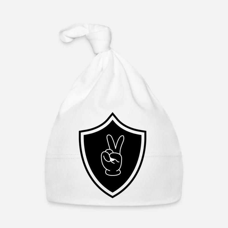 Peace Hand Wappen Baby Bio-Mütze