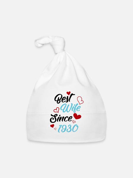 Anniversary Best Wife Since 1930 Wedding - Organic Baby Cap - white - Front
