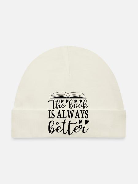 Read books Bookworm - Organic Baby Cap - white - Front