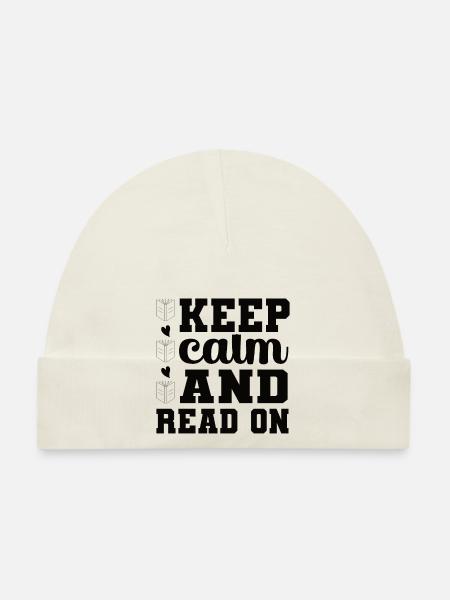 Read books Bookworm - Organic Baby Cap - white - Front