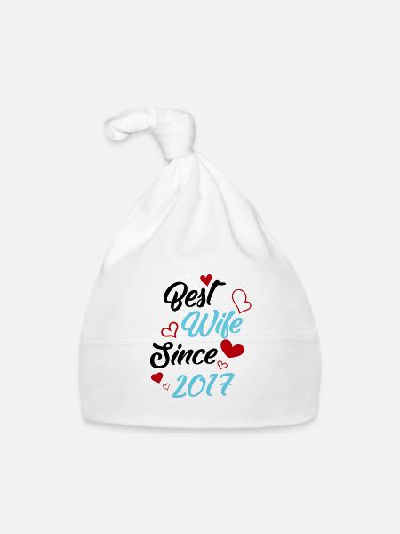 Anniversaire Meilleure épouse depuis 2017 Mariage - Bonnet bio Bébé - blanc - Devant