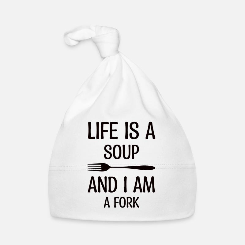 Das Leben Ist Eine Suppe Du Bist Eine Gabel Baby Bio-Mütze