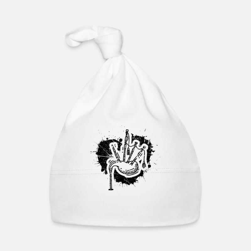 Dudelsack Dudelsackspieler Sackpfeife - Baby Bio-Mütze - Weiß