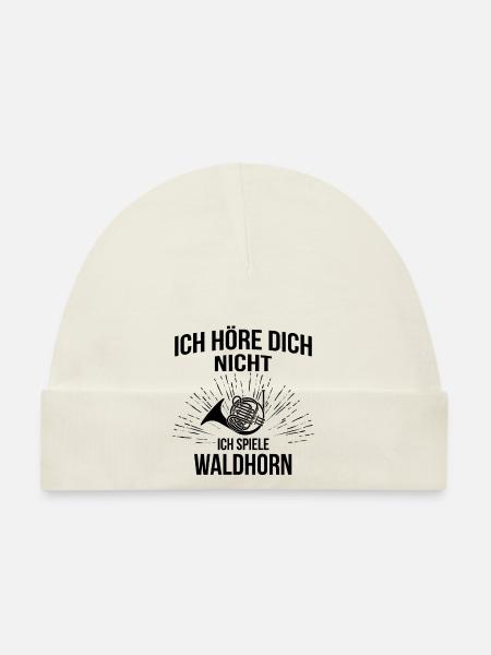 Waldhorn Waldhornspieler Waldhornist - Baby Bio-Mütze - Weiß - Vorne