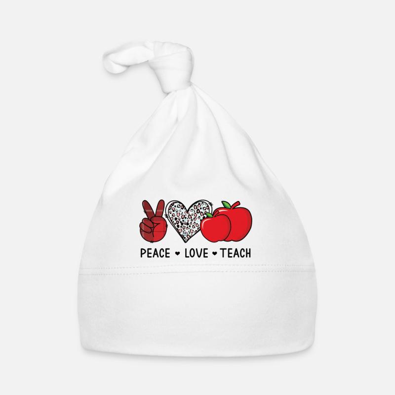 Enseignants Peace Love Teachings School Gift Bonnet bio Bébé