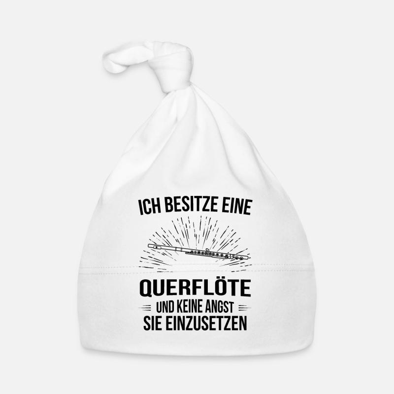 Querflöte Querflötenspieler Querflötist Baby Bio-Mütze