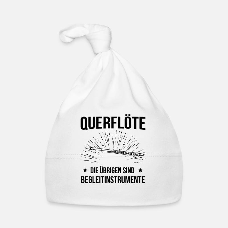 Querflöte Querflötenspieler Querflötist - Baby Bio-Mütze - Weiß