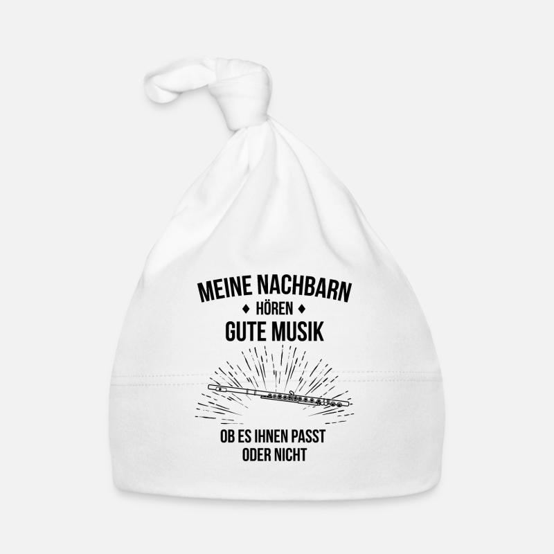 Querflöte Querflötenspieler Querflötist Baby Bio-Mütze