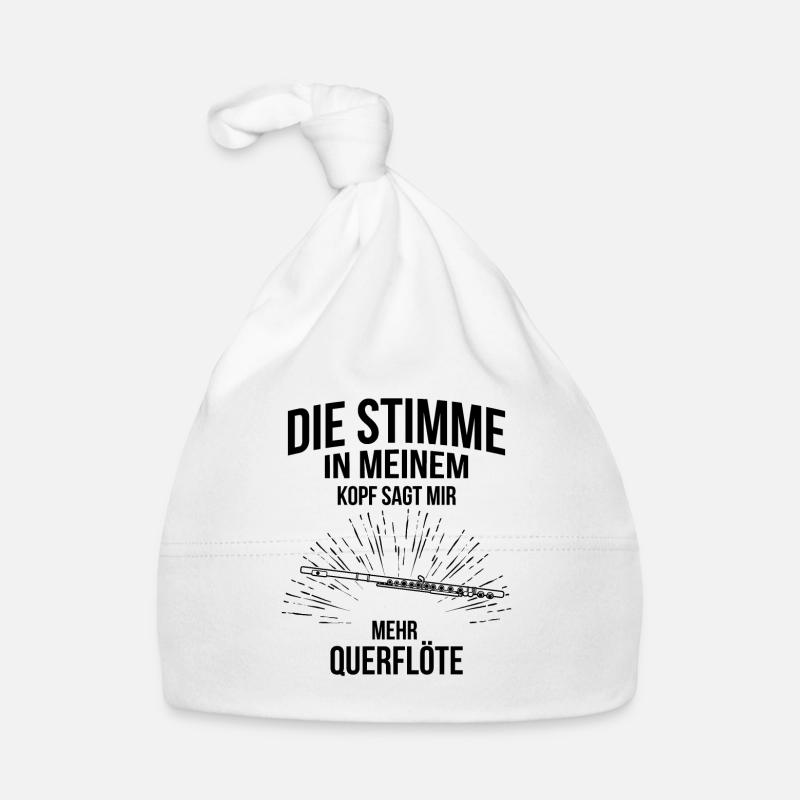 Querflöte Querflötenspieler Querflötist - Baby Bio-Mütze - Weiß