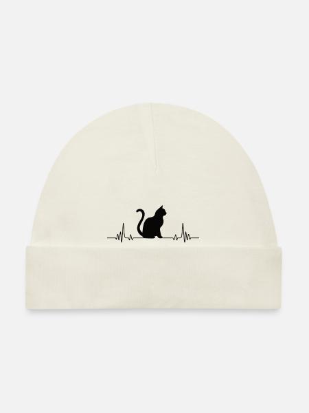 Chat Chats Pet Girl Cat Lady - Bonnet bio Bébé - blanc - Devant