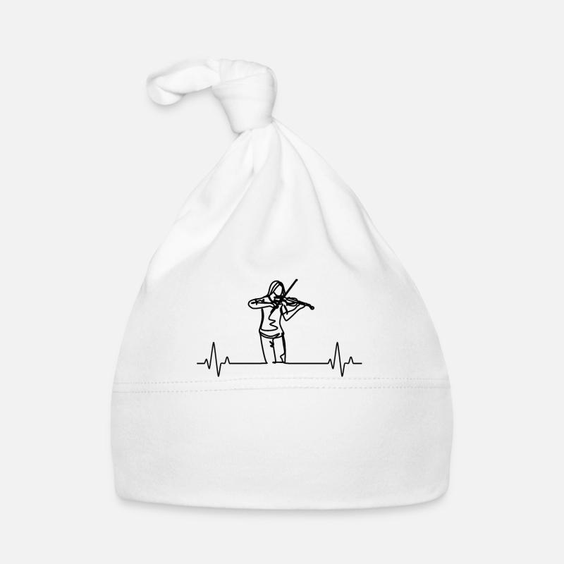 Violon Violoniste Violoniste - Bonnet bio Bébé - blanc