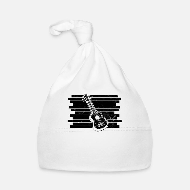 Ukulélé Joueur de ukulélé Ukuléléliste - Bonnet bio Bébé - blanc