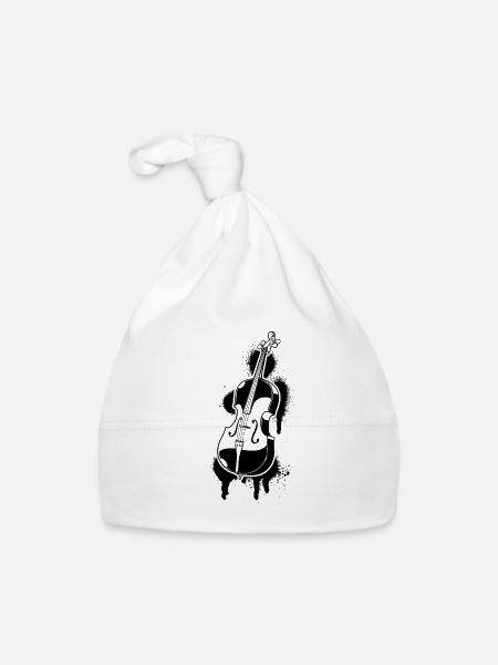 Cello Cellospieler Cellist - Baby Bio-Mütze - Weiß - Vorne