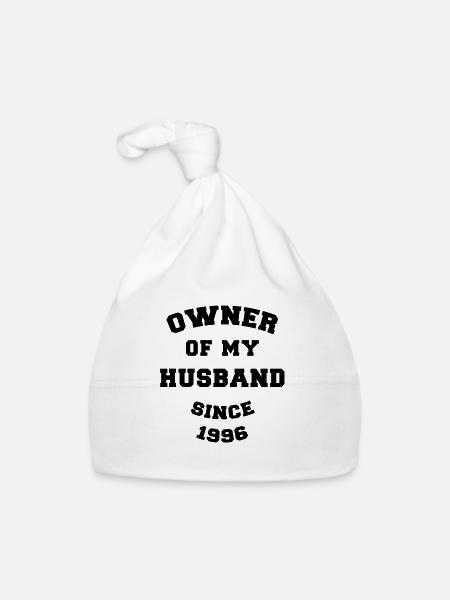 Owner of My Husband Since 1996 Wedding Anniversary - Organic Baby Cap - white - Front