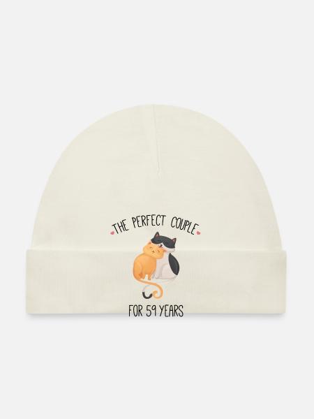 The Perfect Couple For 59 Years Wedding - Organic Baby Cap - white - Front