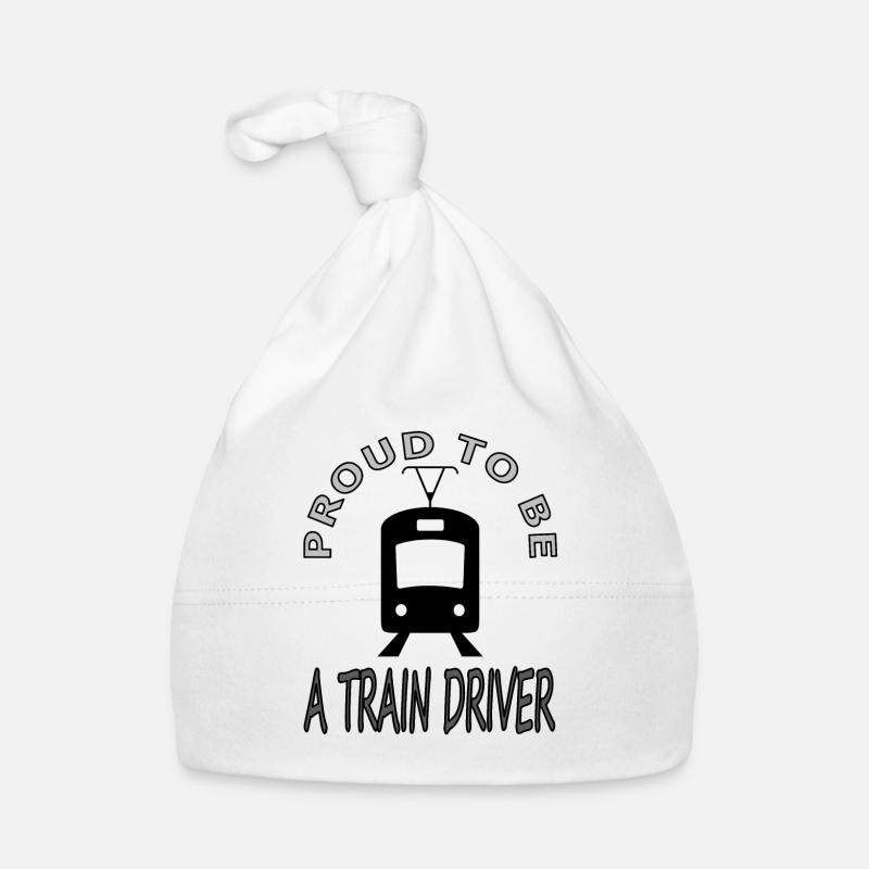 Conducteur de train, Conducteur de train, Gare, Idée cadeau Bonnet bio Bébé