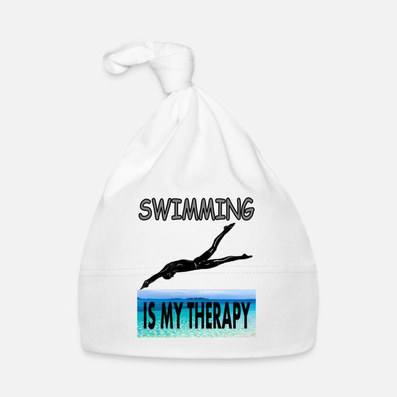swim float saying diving gift idea Organic Baby Cap