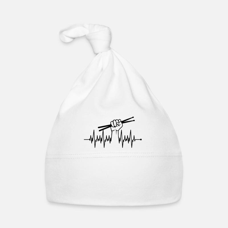 Musik Schlagzeuger Geschenkidee - Percussion - Baby Bio-Mütze - Weiß