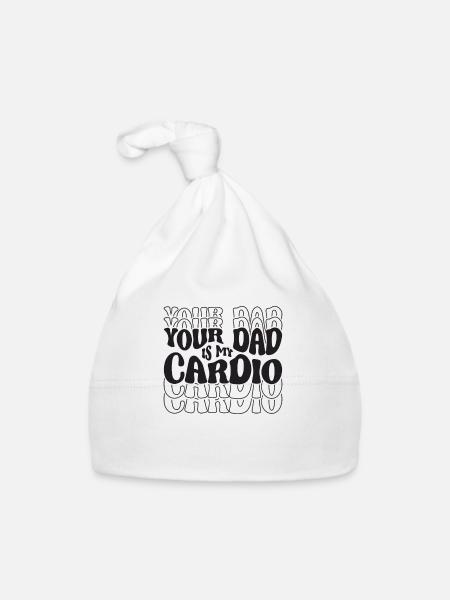Ton père est mon cardio - Fitness - Bonnet bio Bébé - blanc - Devant